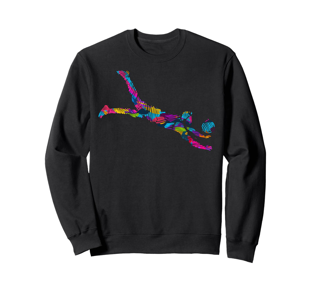 Colorful Soccer Goalie Splash Sweatshirt - Fun Novelty Design for Adults