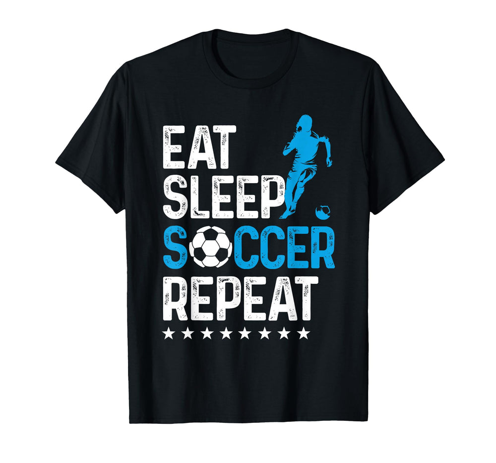 Eat Sleep Soccer Repeat Sport Player T-Shirt - Minimalist Print for Adults