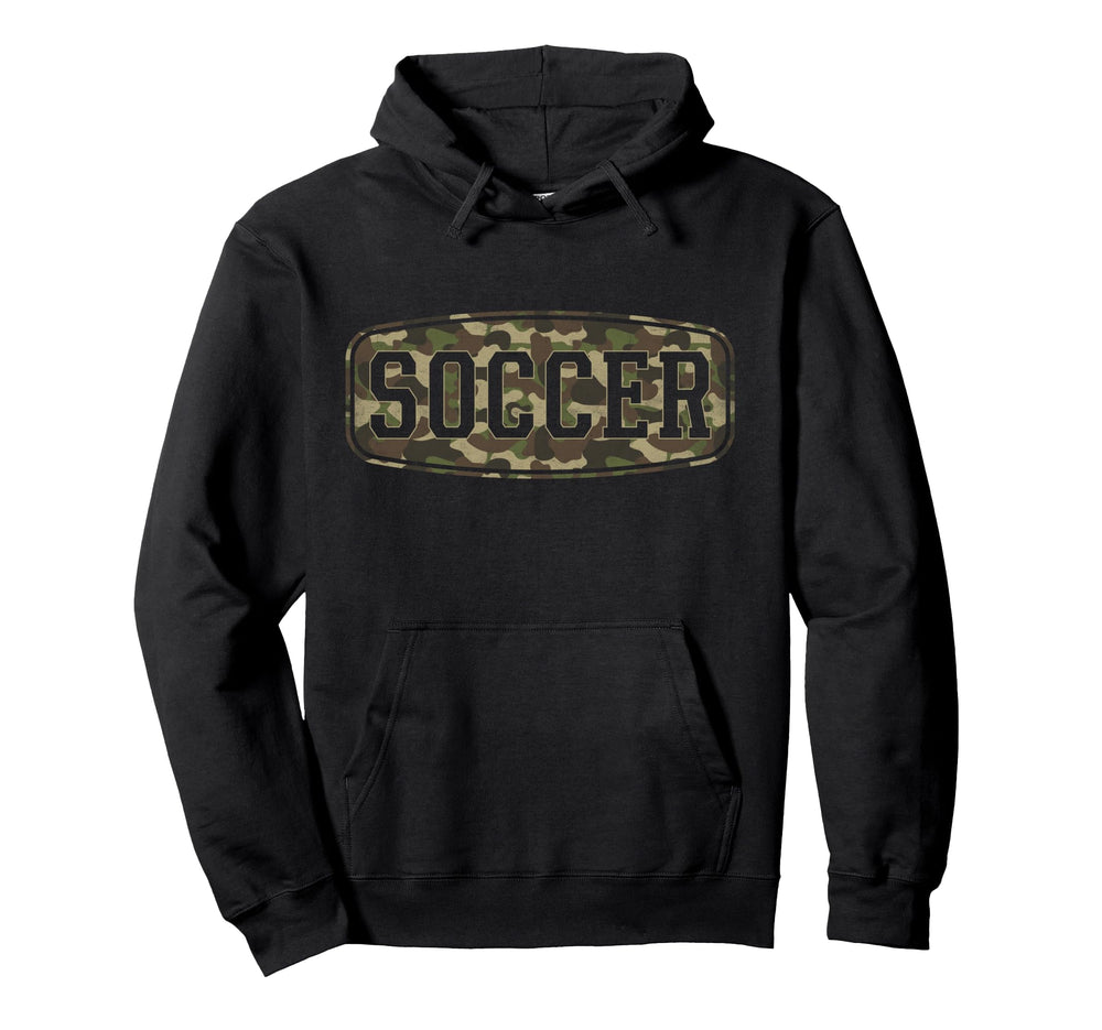 Camo Soccer Camourflage Badge Player Hoodie - Casual Everyday Wear Unisex