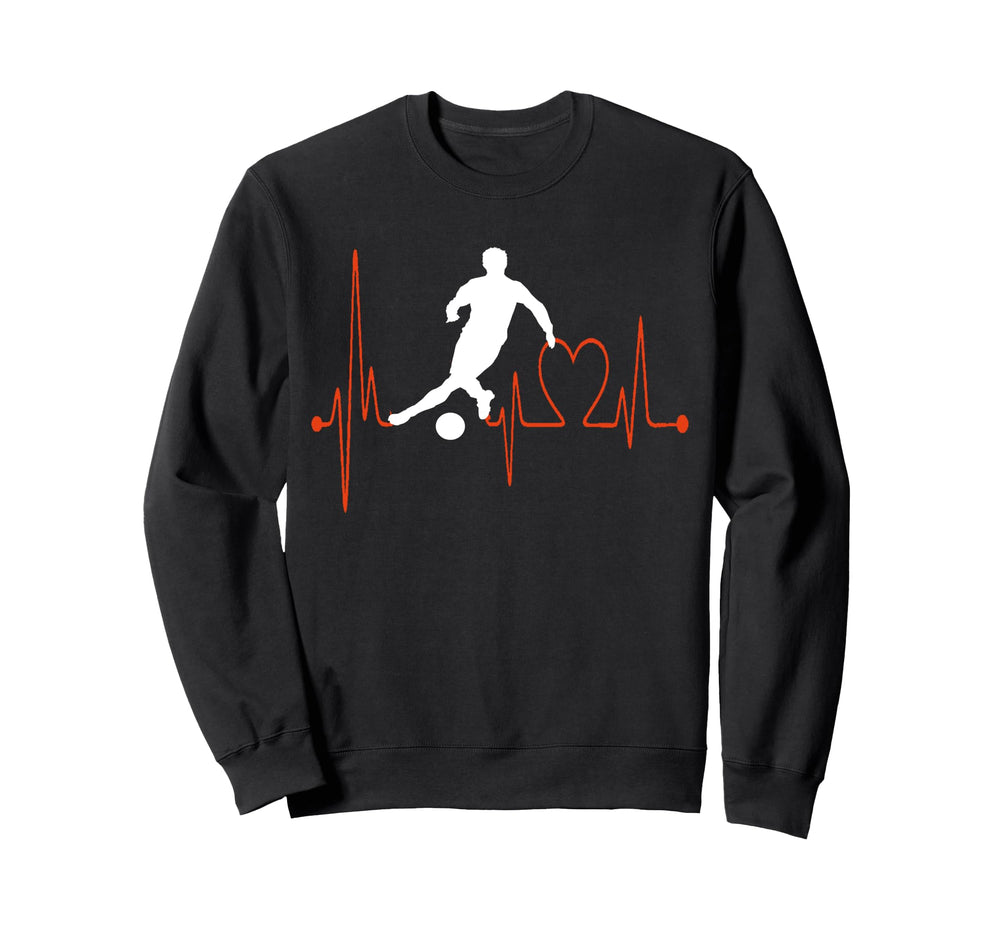 Soccer Football Heartbeat Ekg Sweatshirt - Fun Novelty Design Unisex