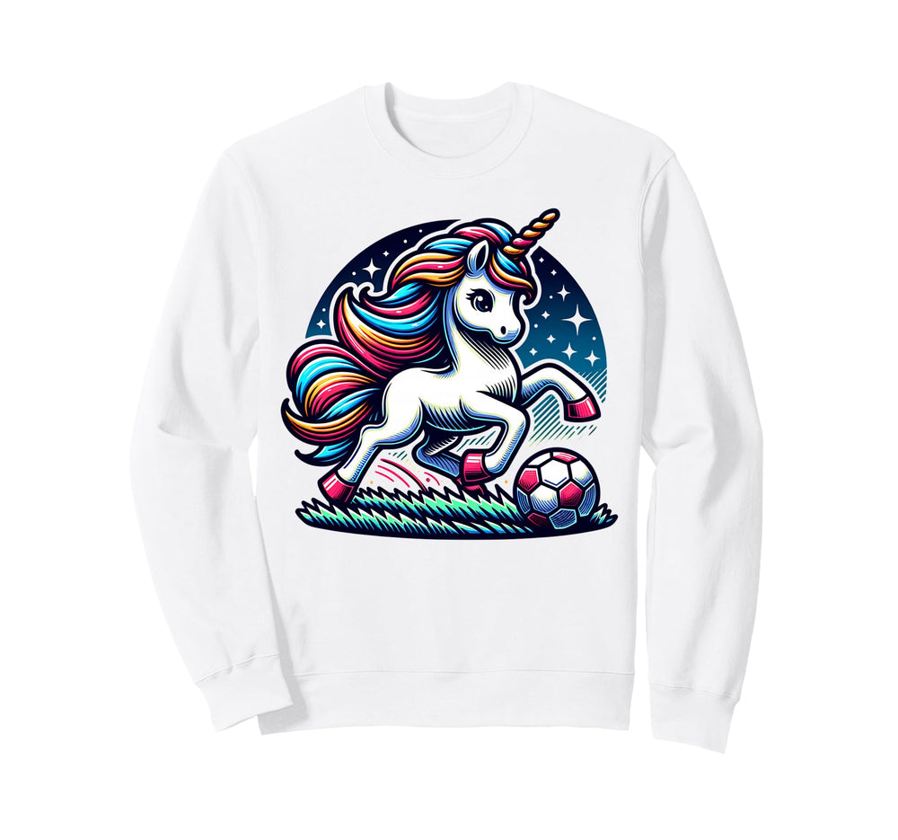 Footballer Unicorn Fans Soccer Team Sweatshirt - Aesthetic Graphic Unisex
