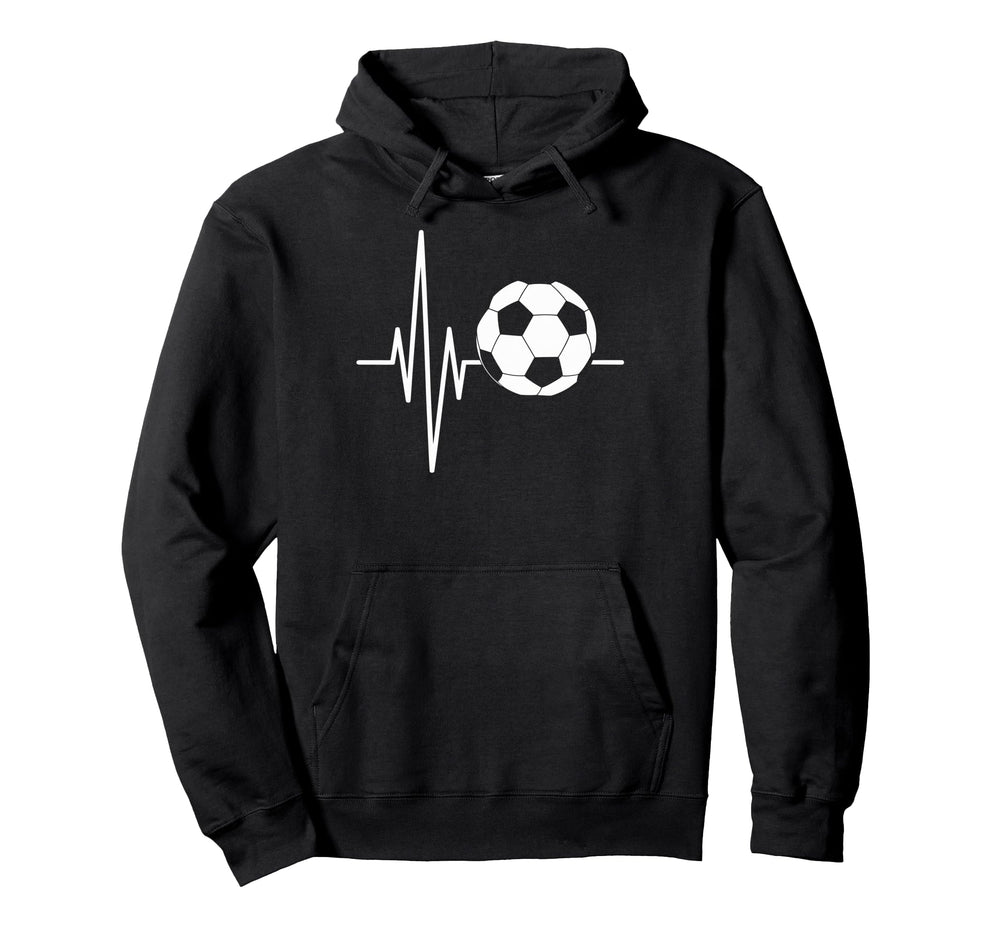 Heartbeat Soccer Player Ball Soccer Hoodie - Novelty Apparel for Adults