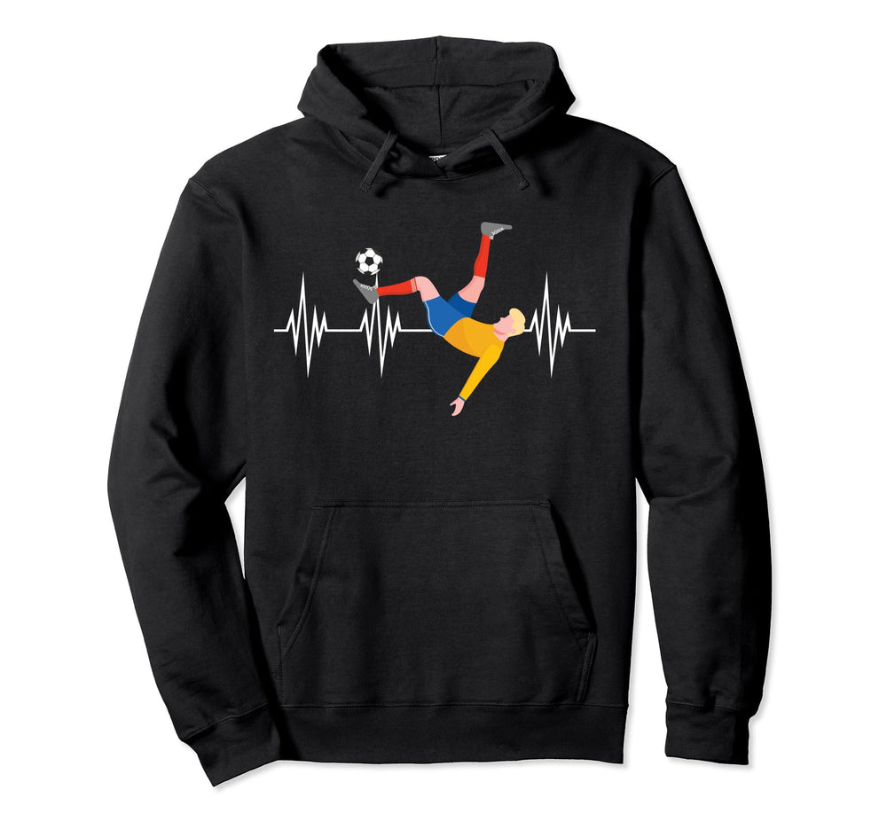 Soccer Heartbeat Football Player Goal Hoodie - Trendy Graphic Men Women