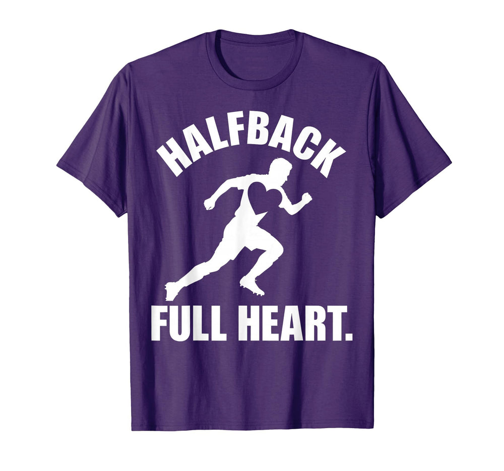 Halfback Full Heart Soccer Fan T-Shirt - Casual Everyday Wear Unisex