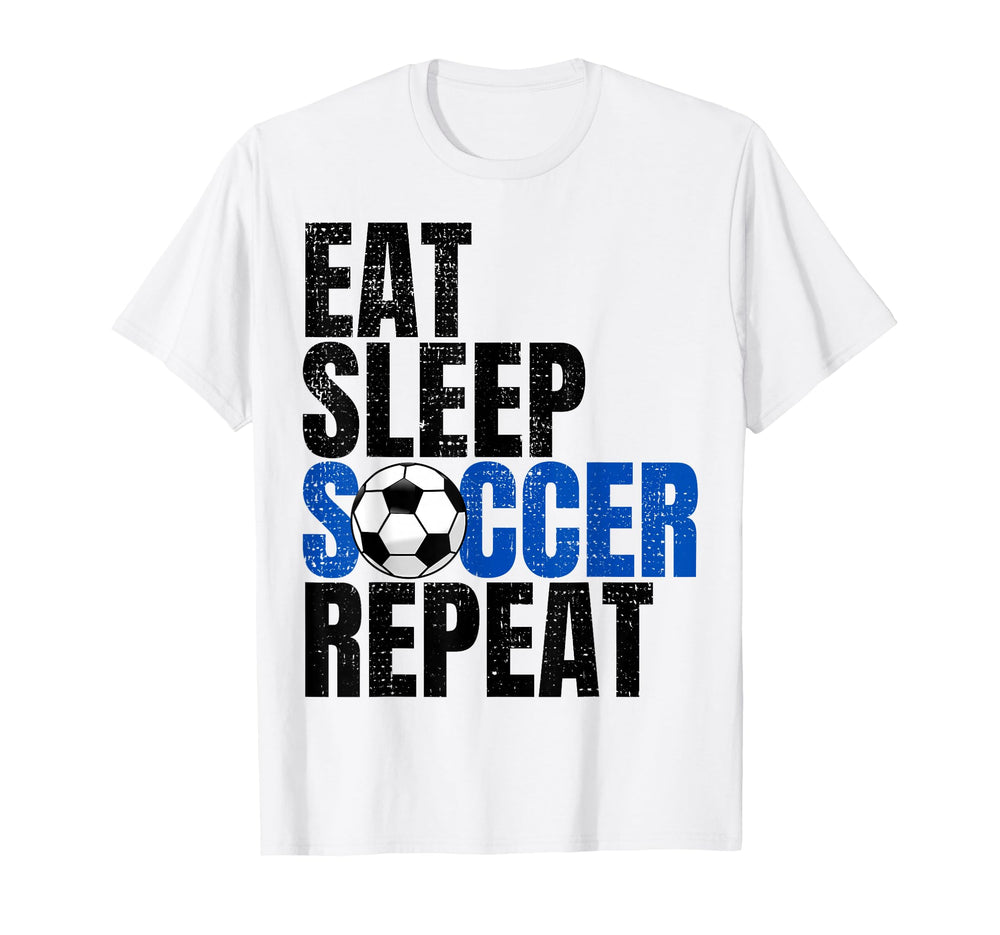 Soccer Eat Sleep Soccer Repeat T-Shirt - Minimalist Print Unisex