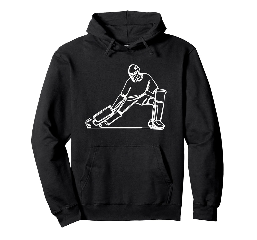 Field Hockey Goalkeeper Drawing Hoodie - Novelty Apparel Men Women
