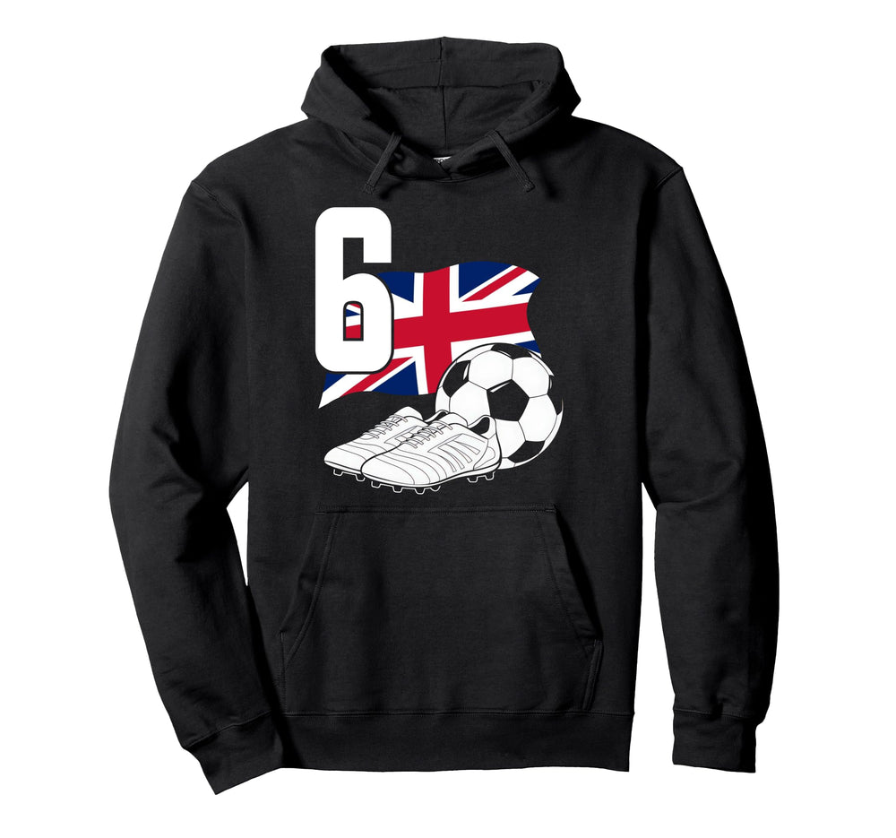 6 Soccer Birthday Gift Soccer Fan Sports Hoodie - Aesthetic Graphic Unisex