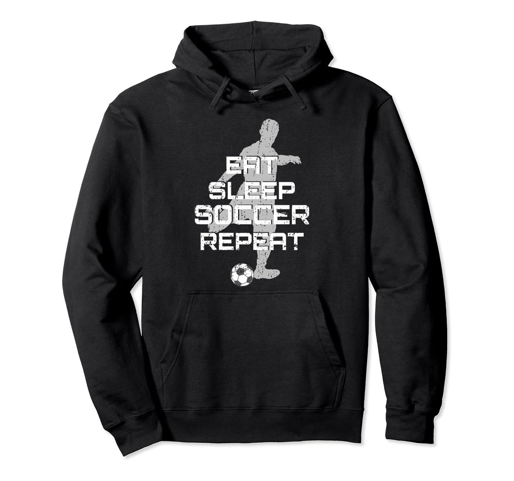 Eat Sleep Soccer Repeat Sport Player Coach Hoodie - Custom Art Print Unisex