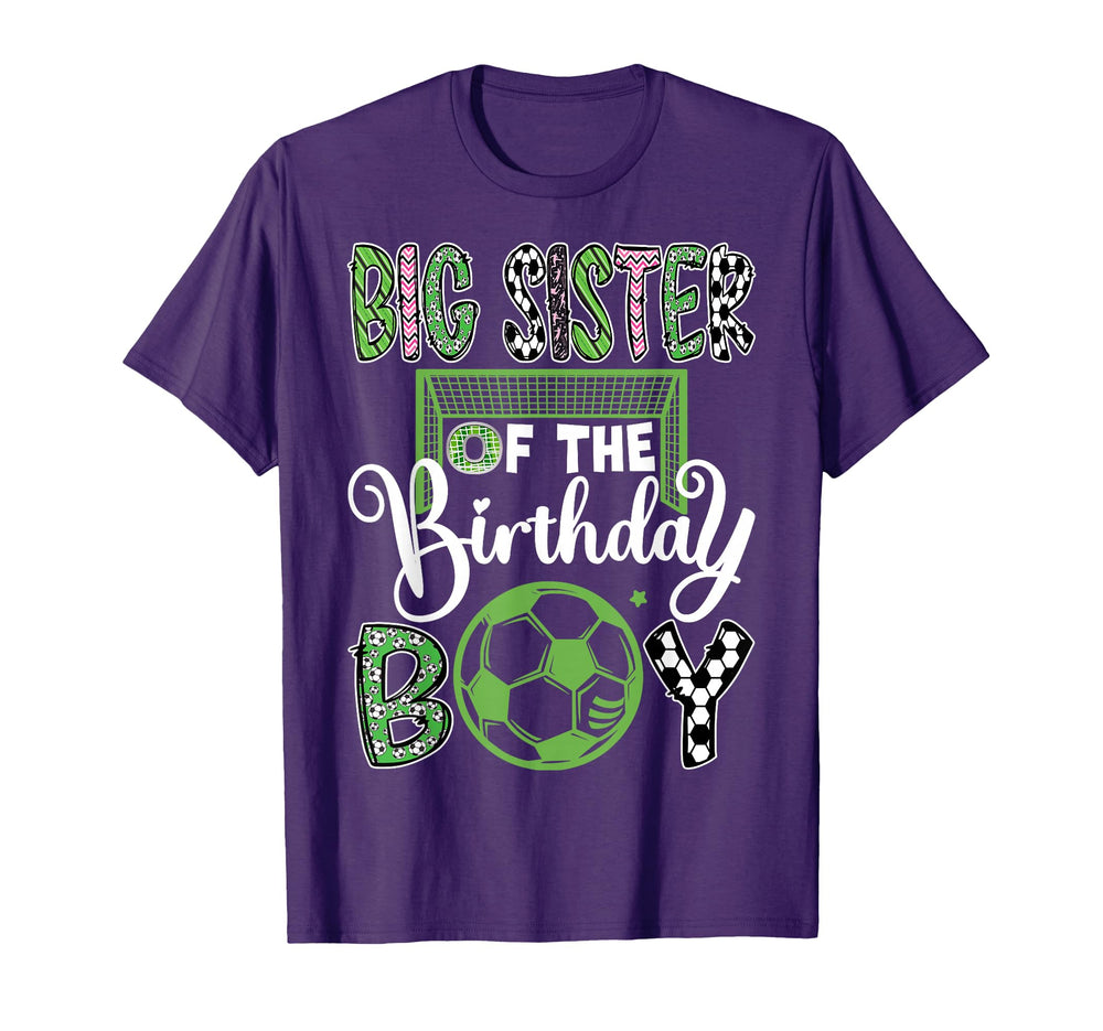 Big Sister Birthday Soccer Player T-Shirt - Graphic Print for Adults
