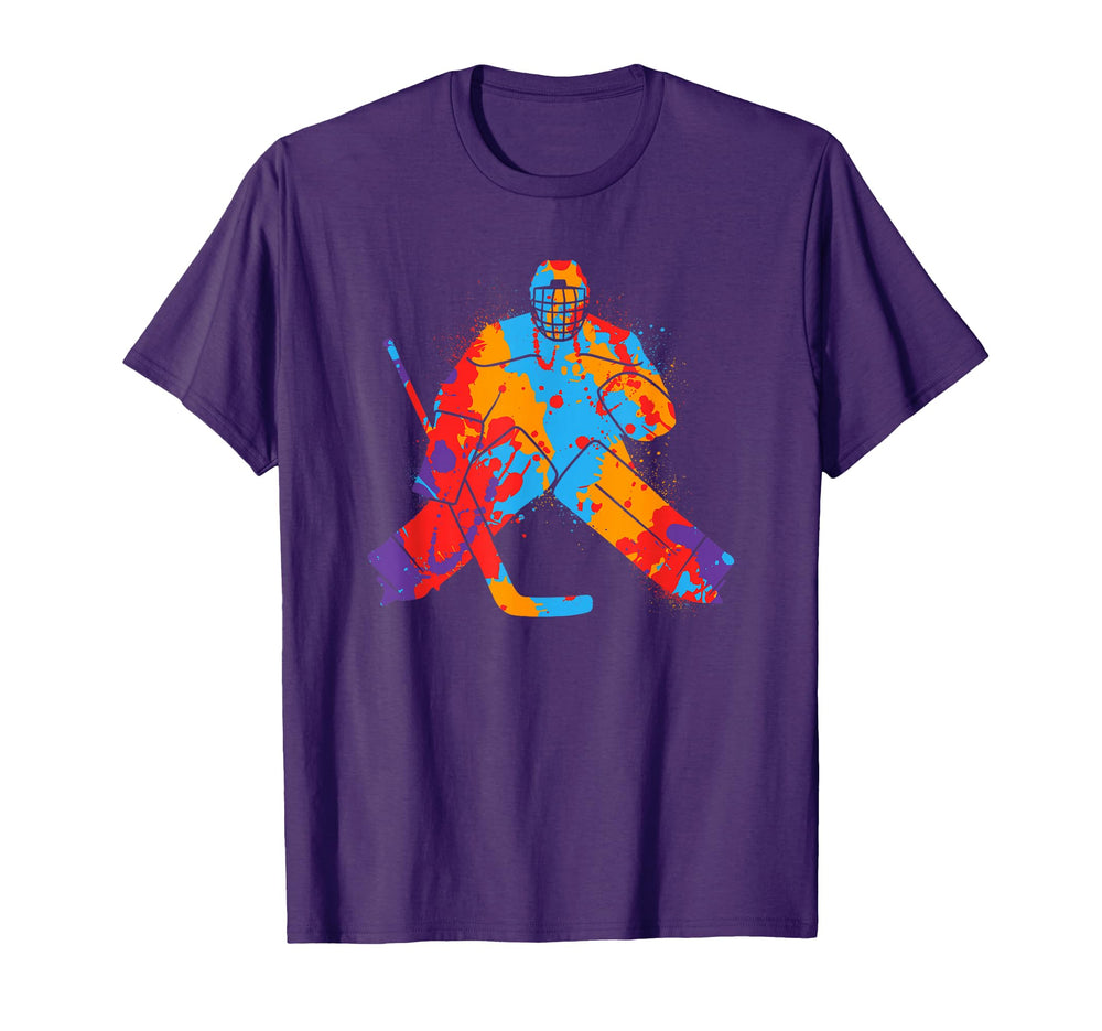 Hockey Player Colorful Goalkeeper T-Shirt - Aesthetic Graphic for Adults