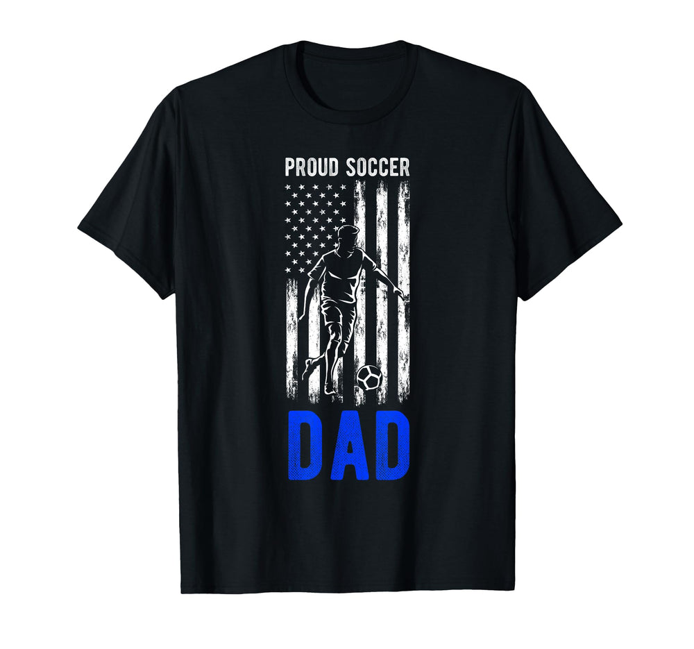 Proud Soccer Dad Usa Flag Family T-Shirt - Aesthetic Graphic for Adults