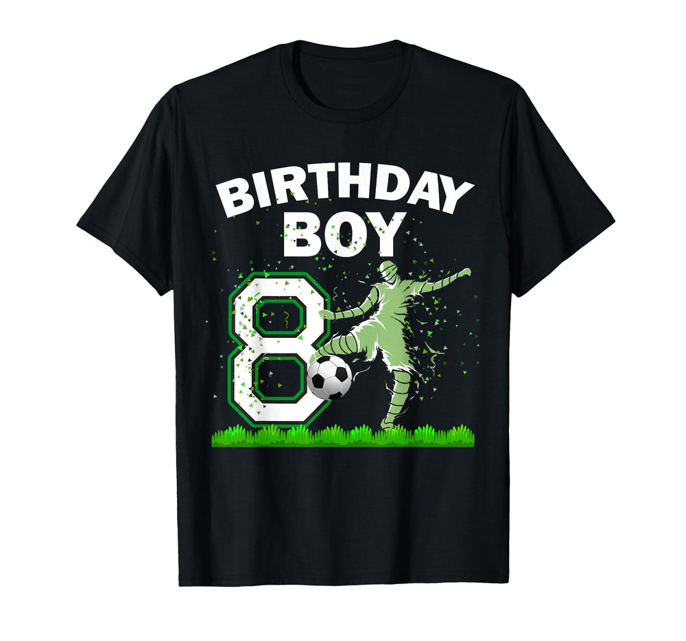 8Th B Day Soccer Sport Lover Theme 8 T-Shirt - Aesthetic Graphic Unisex