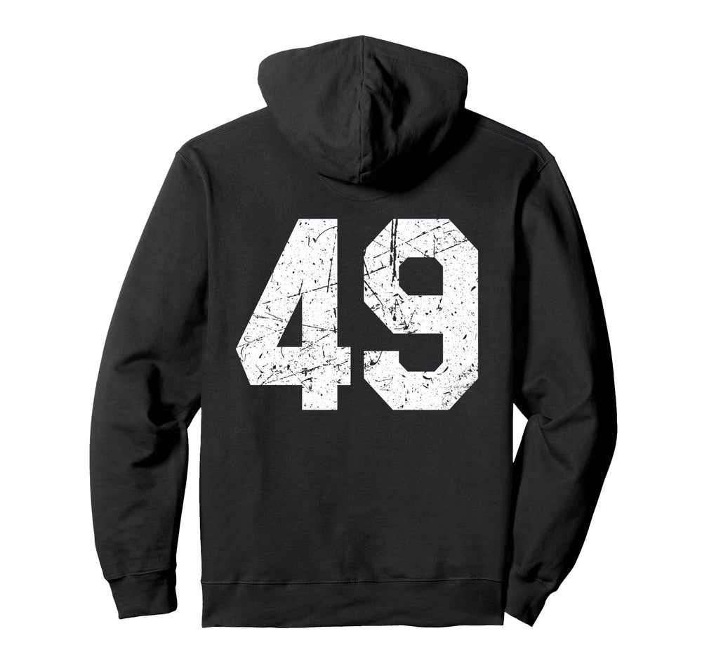 49 Jersey Uniform Varsity Sports Hoodie - Fun Novelty Design for Adults