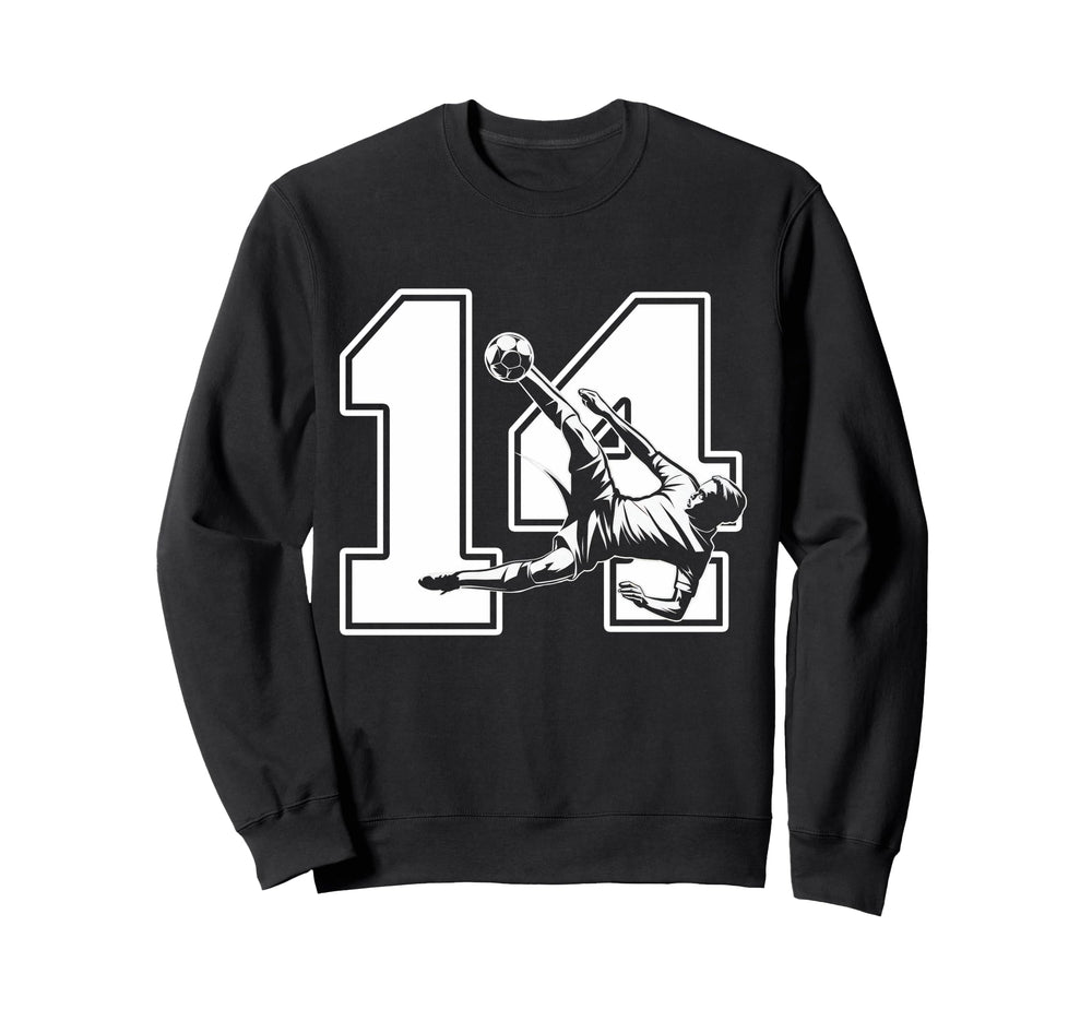 14 Soccer Birthday Gift Soccer Fan Sweatshirt - Trendy Graphic Unisex