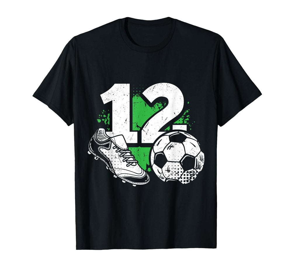 12Th Birthday Soccer Player Football 12 T-Shirt - Novelty Apparel Unisex