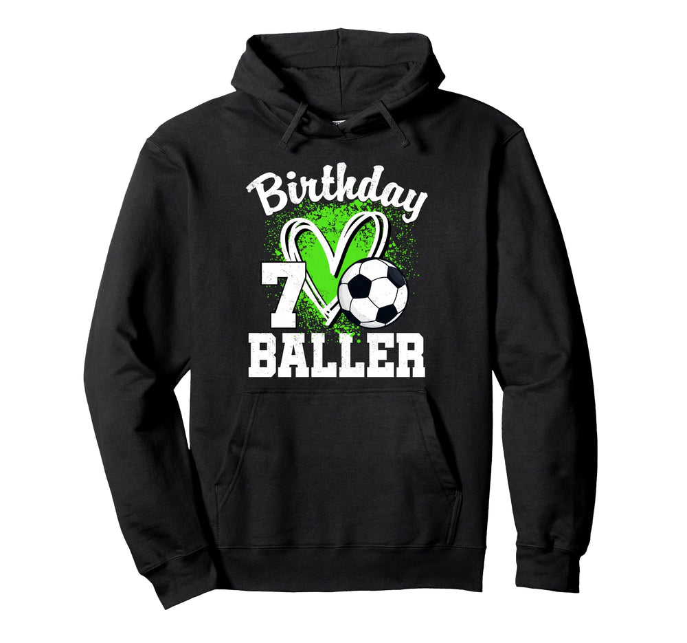 7Th Birthday Baller 7 Year Old Birthday Hoodie - Unique Graphic for Adults