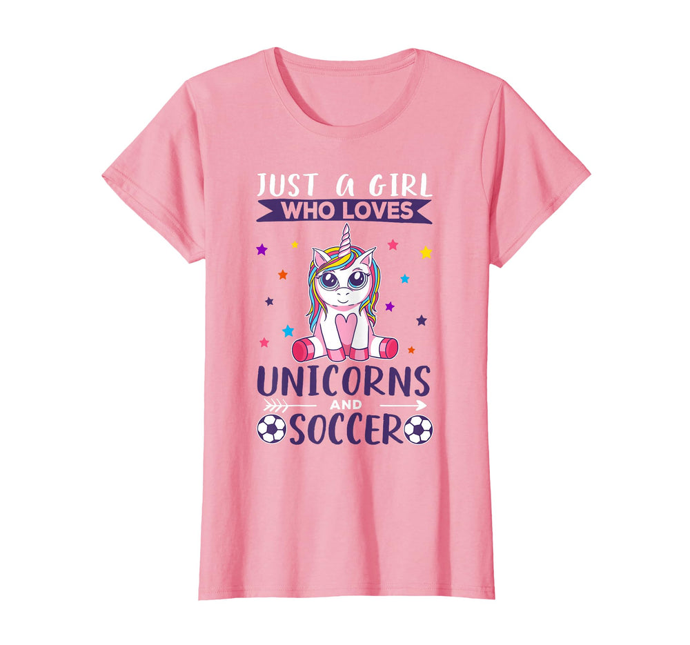 Just Who Loves Unicorns And Soccer T-Shirt - Aesthetic Graphic for Adults