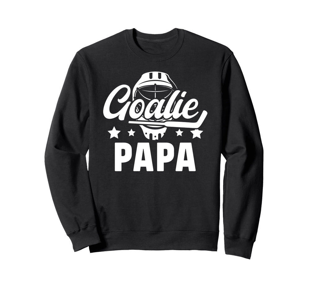 Ice Hockey Goalie Papa Ice Hockey Sweatshirt - Graphic Print Unisex