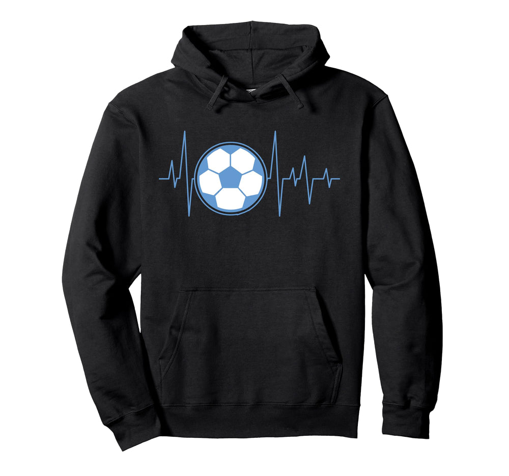 Soccer Heartbeat Pulse Soccer Lovers Hoodie - Fun Novelty Design for Adults