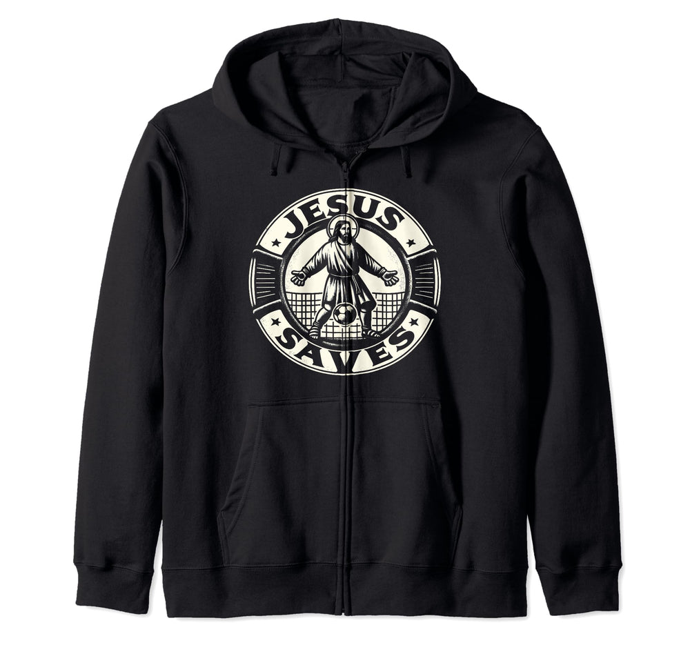 C J S Religious Christian Soccer Player Hoodie - Novelty Apparel Unisex