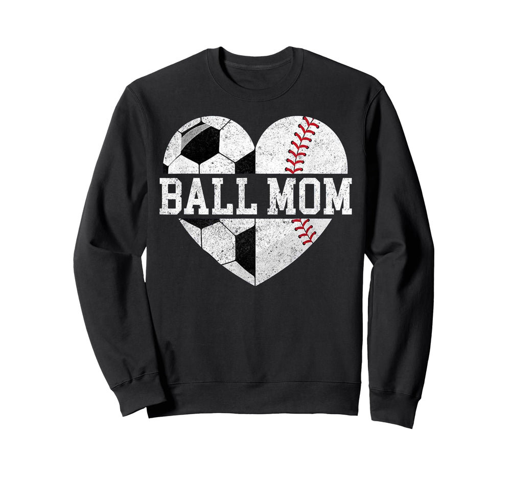 Mom Both Heart Soccer Baseball Sweatshirt - Streetwear Style for Adults