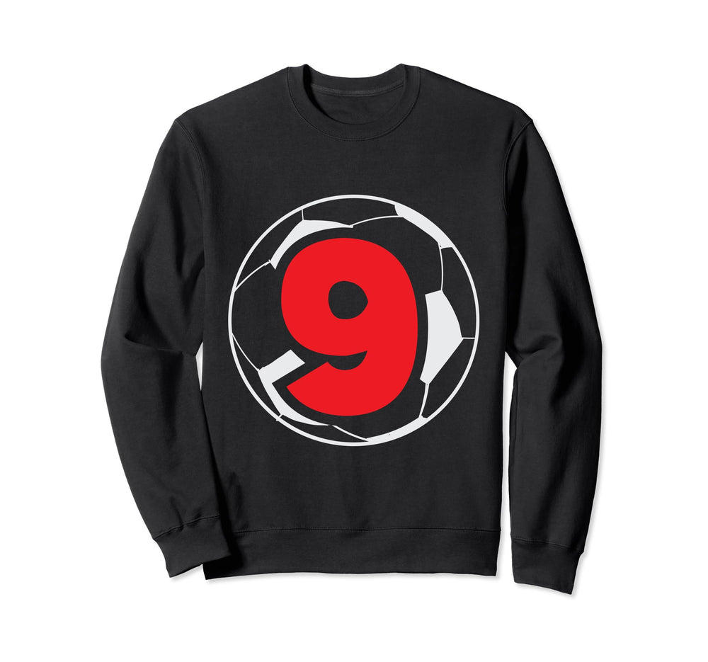 9Th Birthday 9 Years Soccer Sweatshirt - Fun Novelty Design for Adults