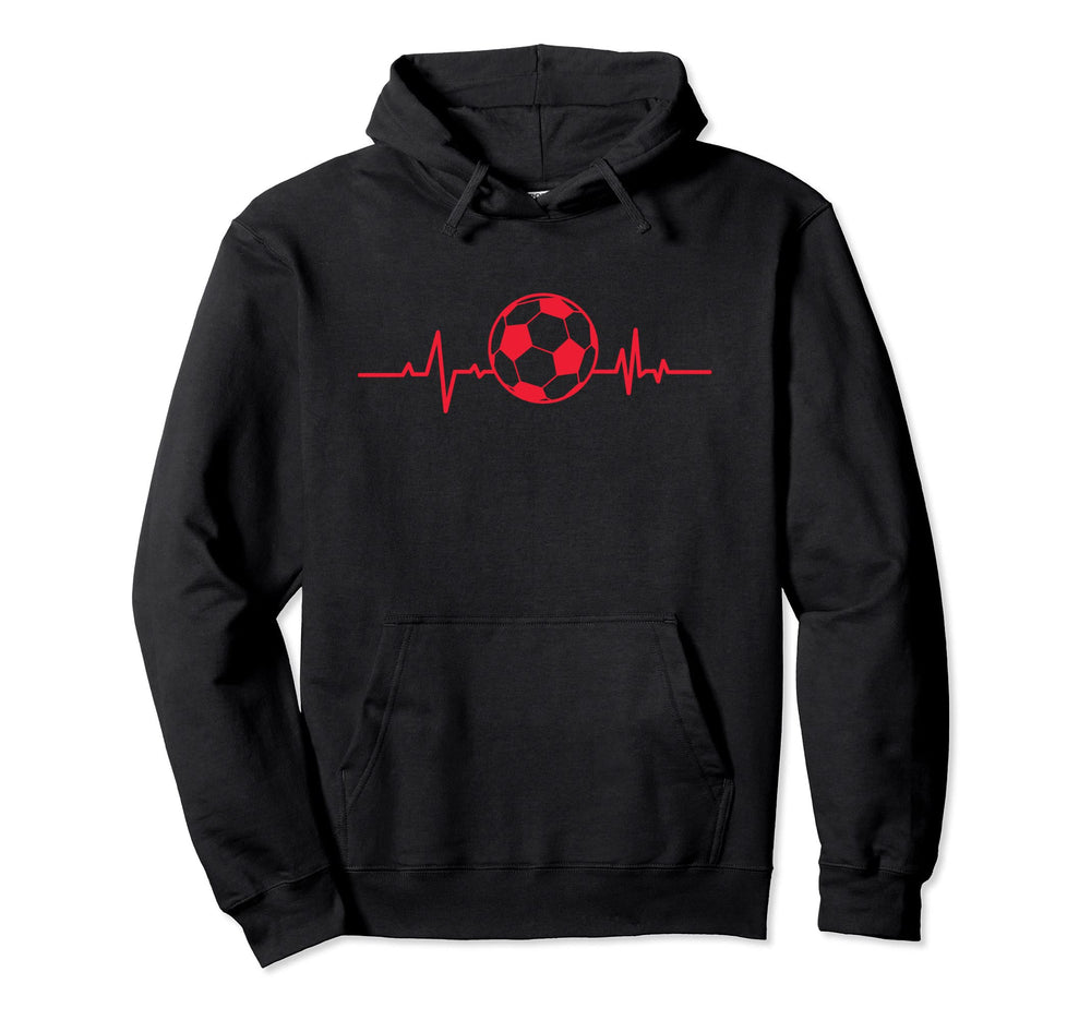 Heartline Sports Football Soccer Ball Love Hoodie - Graphic Print Unisex