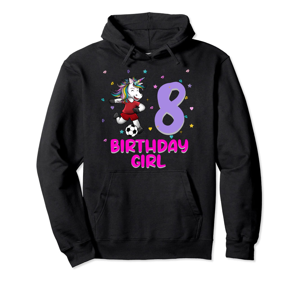 Unicorn Soccer 8Th Birthday Love Funny Hoodie - Unique Graphic for Adults