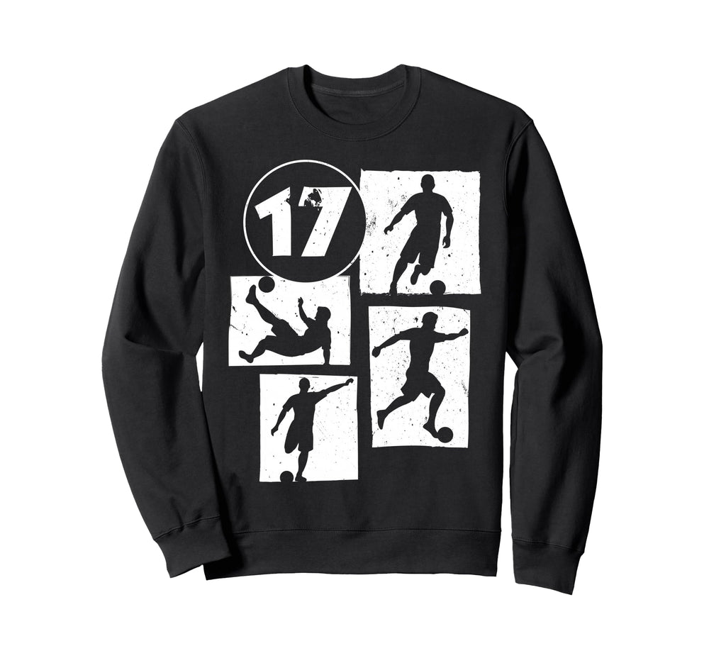 17Th Birthday Soccer Player Football Sweatshirt - Aesthetic Graphic Unisex