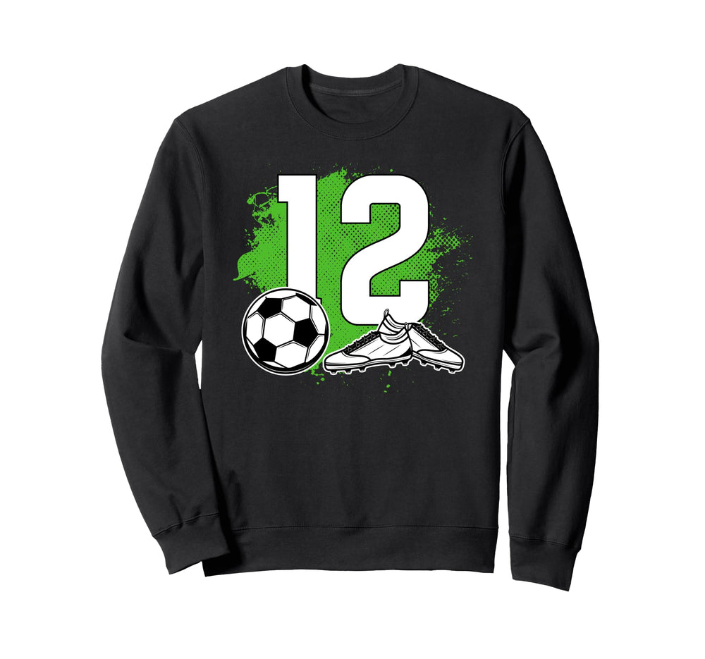 12Th Birthday Soccer Twelve Year Sweatshirt - Aesthetic Graphic for Adults