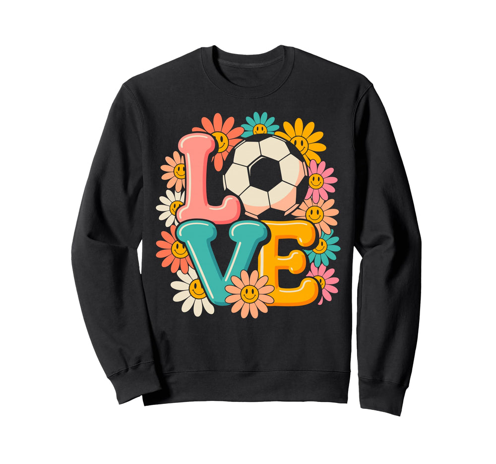 Groovy Love Soccer Goalie Player Fan Sweatshirt - Unique Graphic Men Women