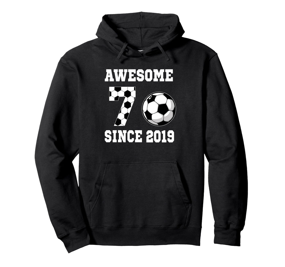 7 Years Old Birthday Soccer Awesome Hoodie - Unique Graphic Men Women