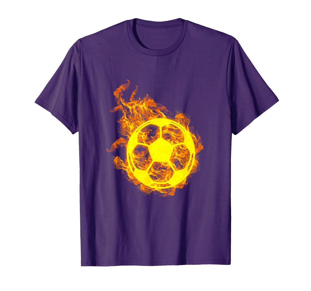 Fire Football Ball Flaming Football T-Shirt - Streetwear Style for Adults