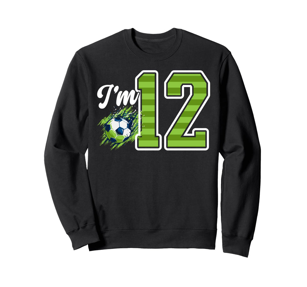 12Th Soccer Birthday Party Twelve Sweatshirt - Graphic Print for Adults