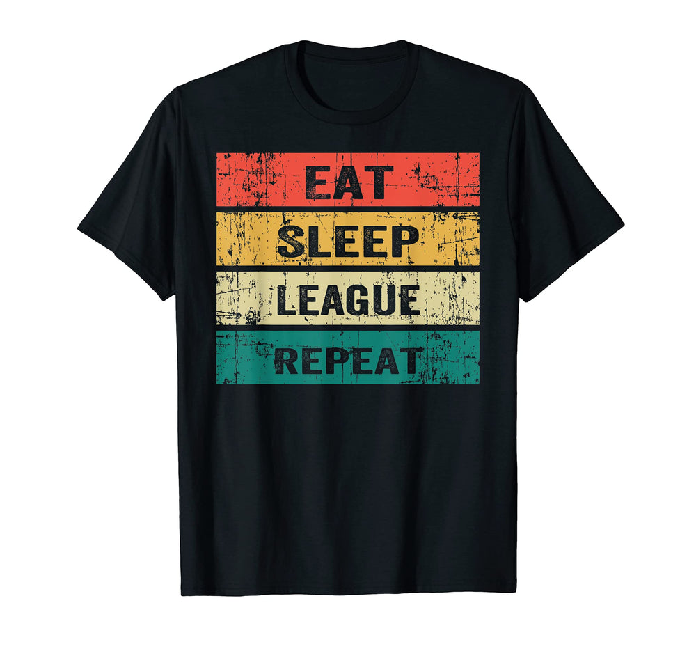 Eat Sleep League Repeat Sports Game T-Shirt - Graphic Print for Adults