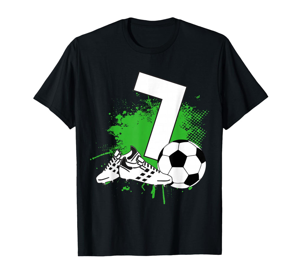 7Th Birthday 7 Years Soccer Football T-Shirt - Unique Graphic Men Women