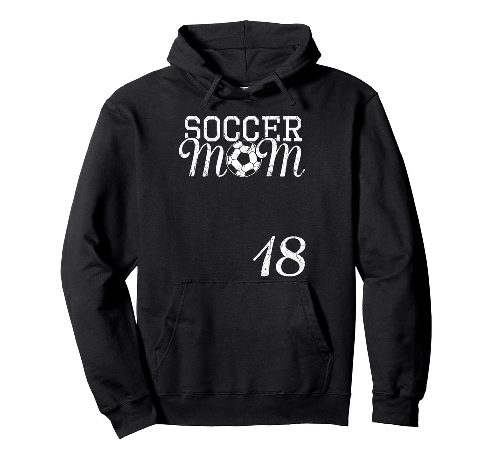 Soccer Mom Jersey Number 18 Favorite Hoodie - Graphic Print for Adults