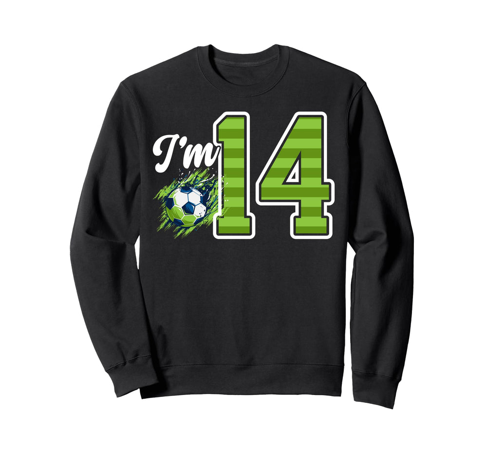 14Th Soccer Birthday Party Fourteen Sweatshirt - Graphic Print for Adults