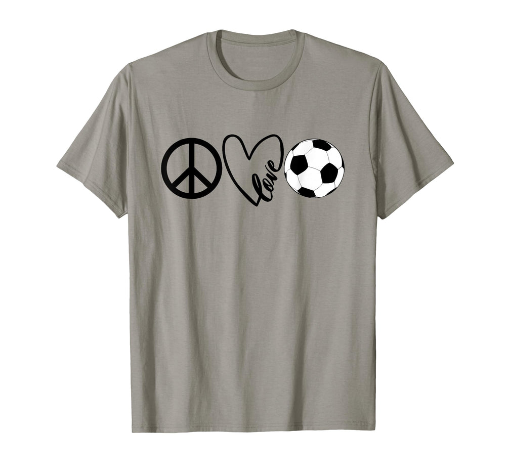 Peace Love Soccer Shirts Coaches T-Shirt - Minimalist Print for Adults