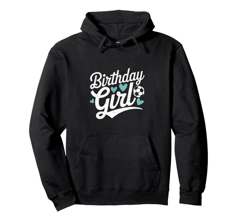 Birthday Soccer Hearts Fun Celebration Hoodie - Minimalist Print Unisex