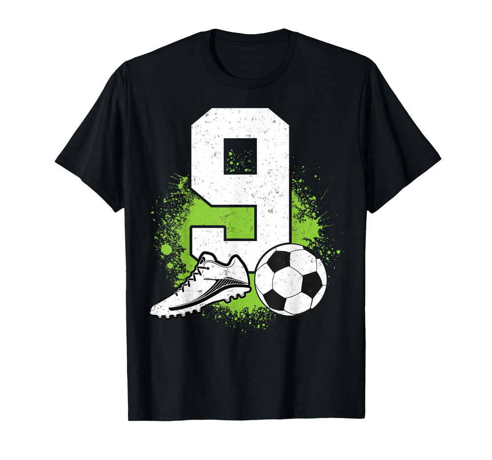 9Th Birthday Party Soccer Player 9 T-Shirt - Streetwear Style Men Women