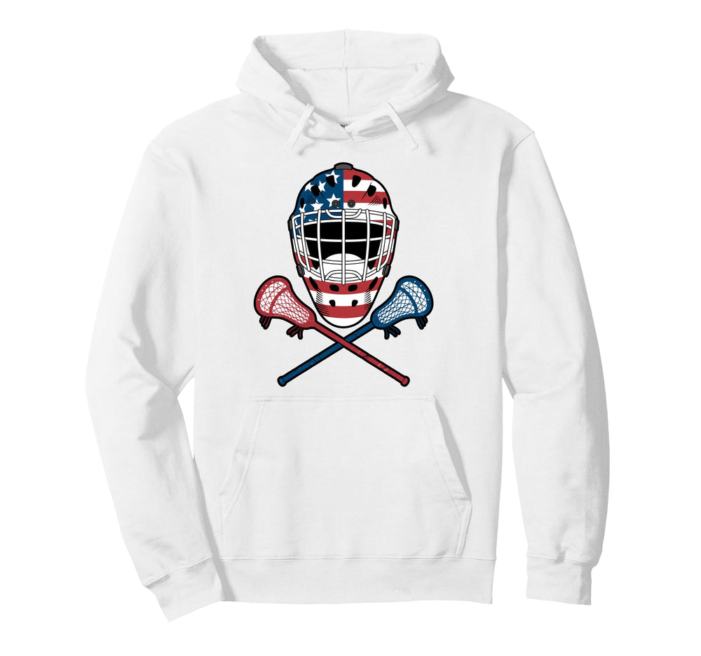 Patriotic Lacrosse Goalie Lax Hoodie - Casual Everyday Wear Unisex