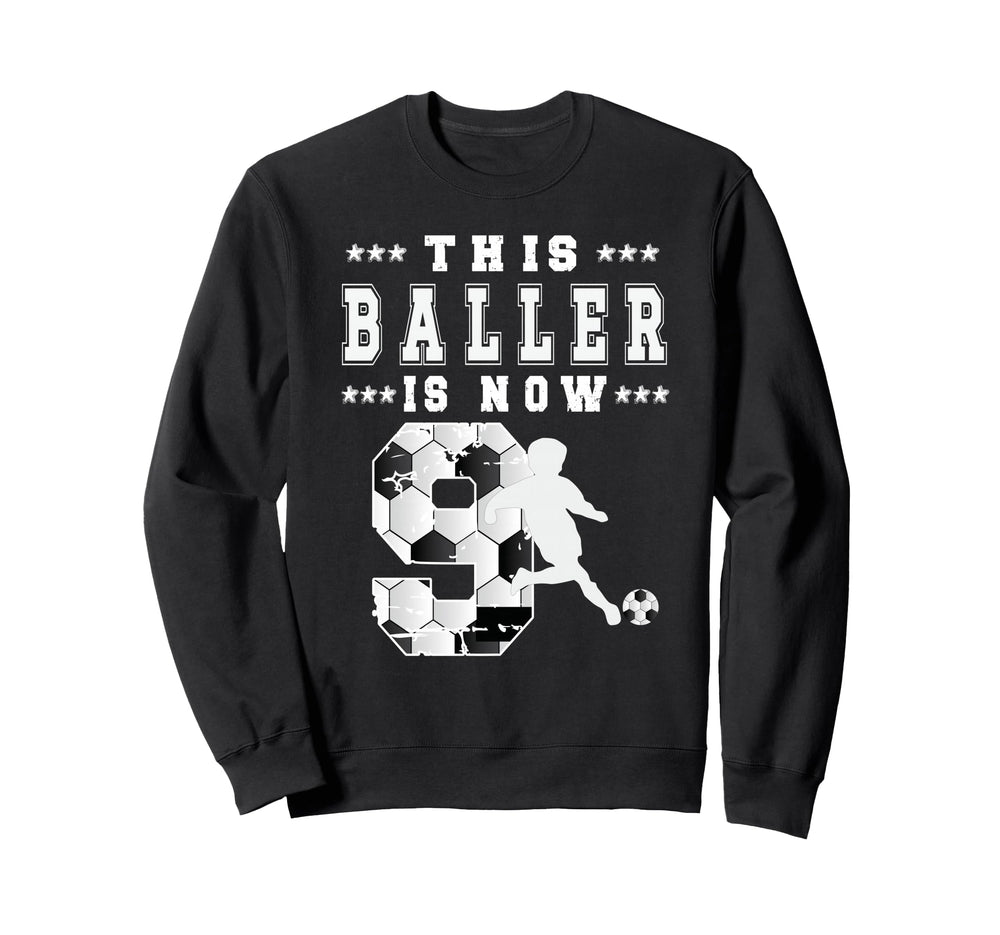 9Th Birthday Soccer Nine Year Old Soccer Sweatshirt - Graphic Print Unisex