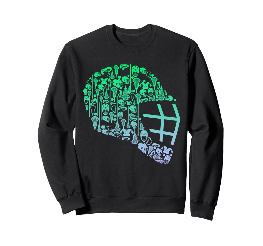 Lacrosse Helmet Lacrosse Sweatshirt - Minimalist Print for Adults
