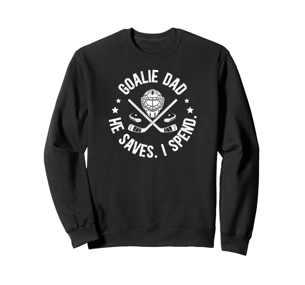 Funny Hockey Goalie Dad Hockey Sweatshirt - Minimalist Print for Adults