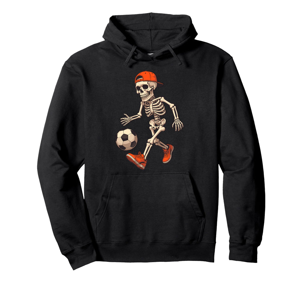 Funny Skeleton Soccer Balls Football Player Hoodie - Unique Graphic Unisex