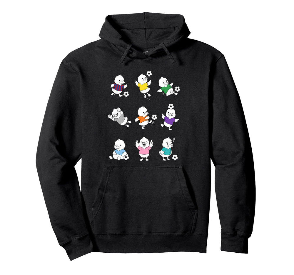 Soccer Duck Cartoon Funny Football Hoodie - Novelty Apparel for Adults