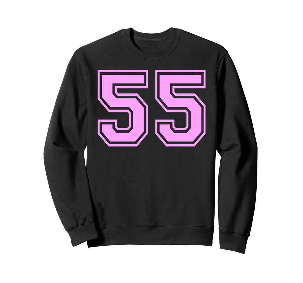 55 Number Fifty Five Sports Varsity Sweatshirt - Trendy Graphic for Adults