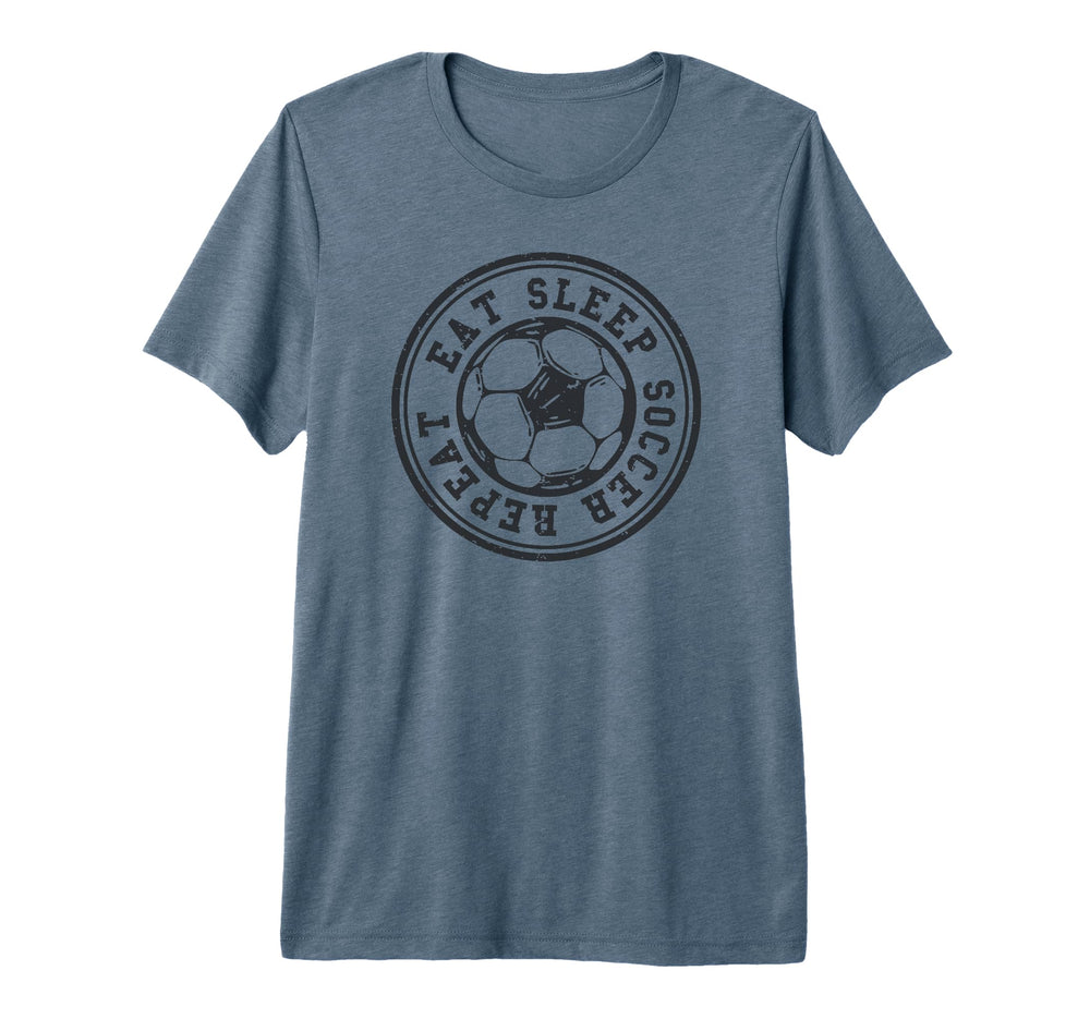 Eat Sleep Soccer Repeat Soccer Sports Tri T-Shirt - Unique Graphic Unisex