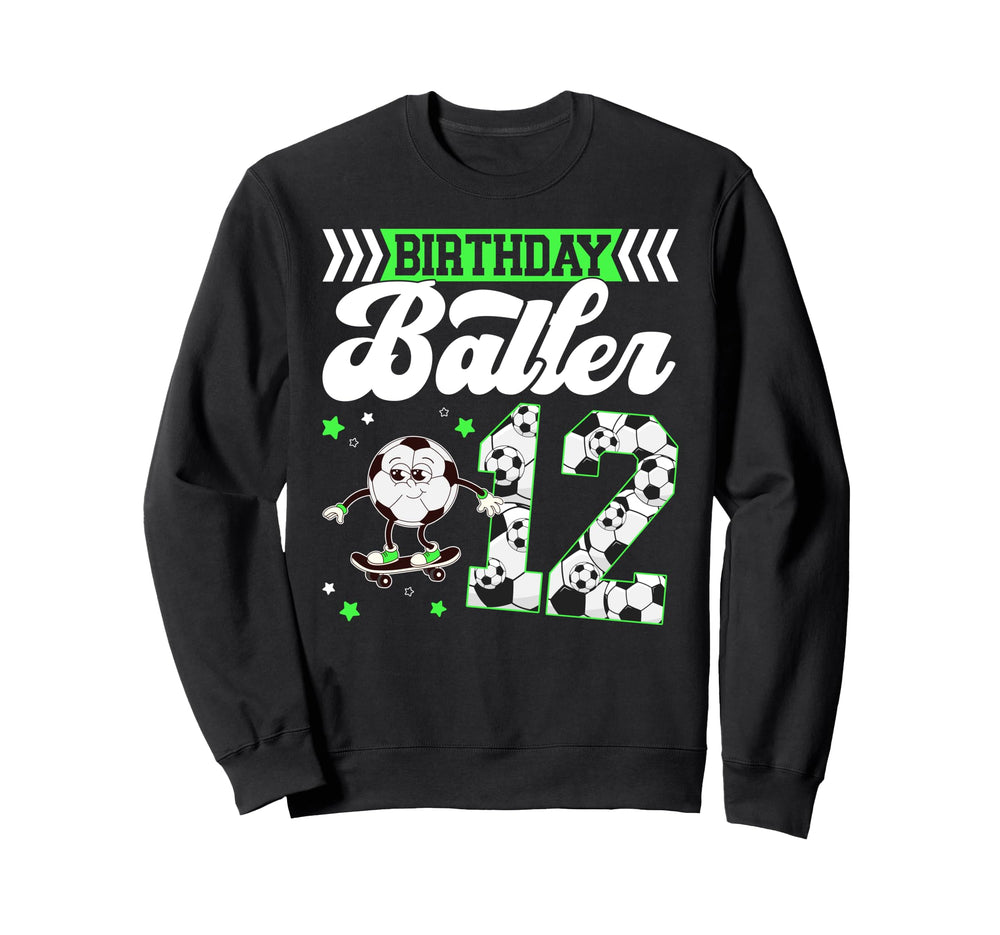 12Th Soccer Birthday Party Twelve Sweatshirt - Custom Art Print Unisex